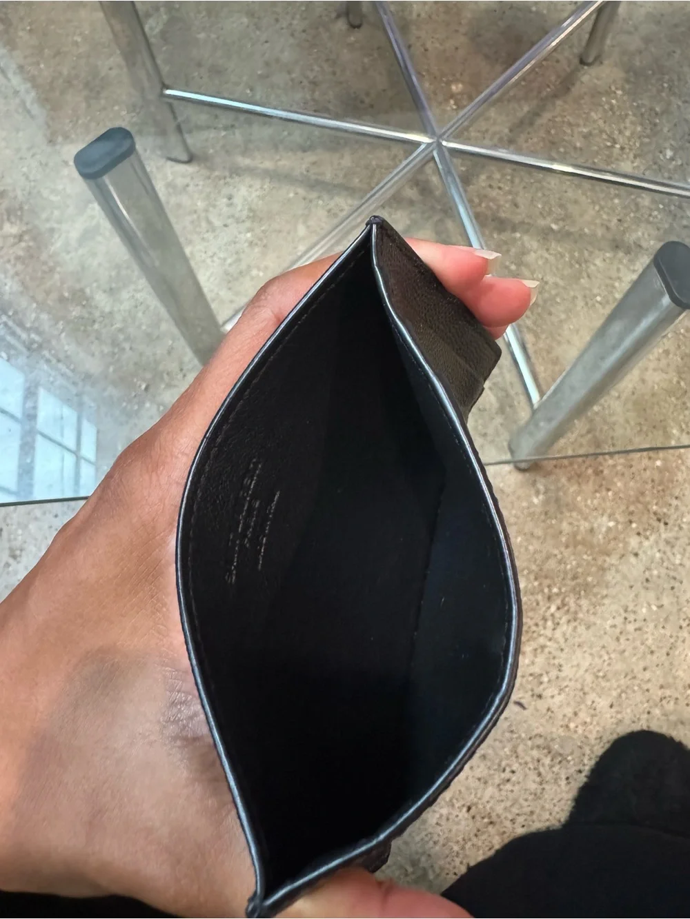 Saint Laurent Black Textured Leather Slim Card Case